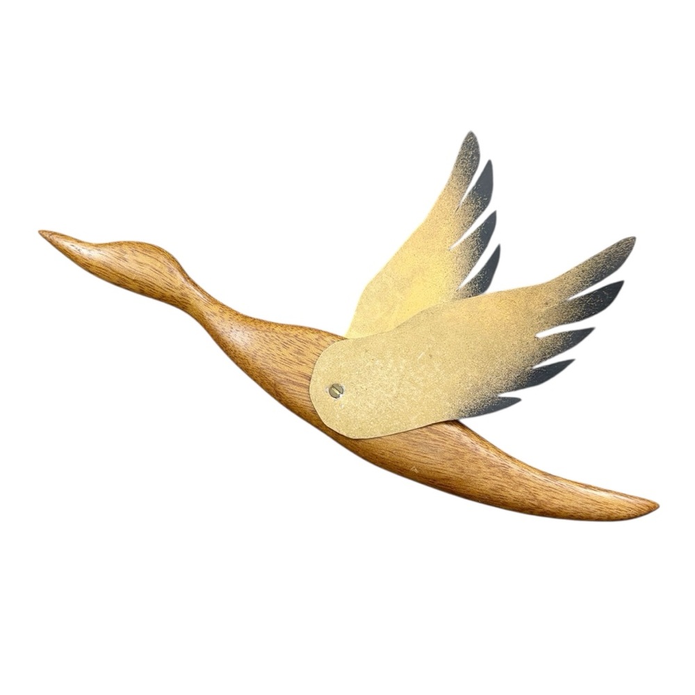 Vintage MCM Handcrafted Flying Duck